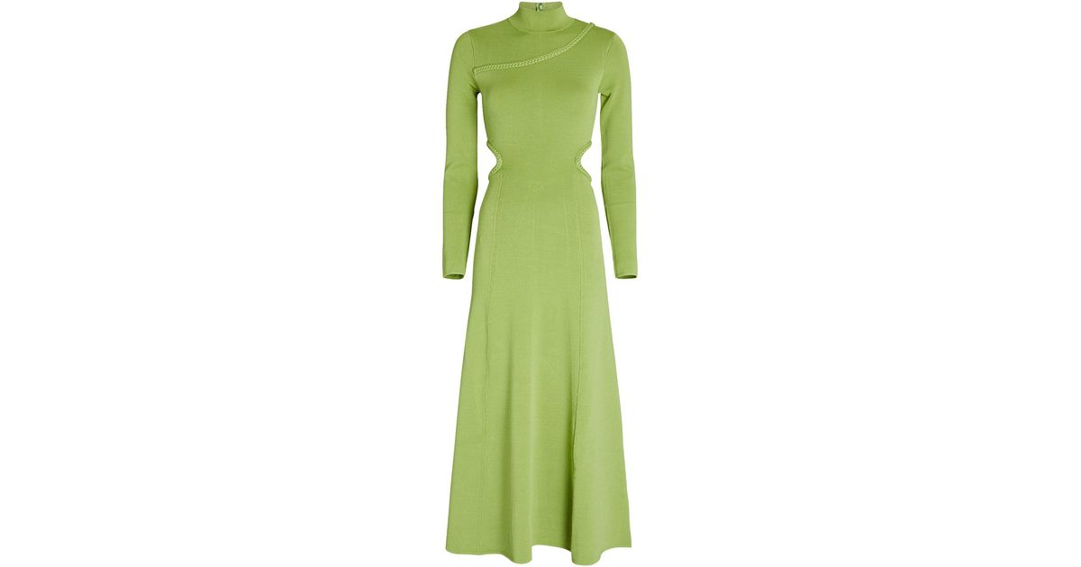 Aje. Amelie Braided Cut-out Midi Dress in Green | Lyst