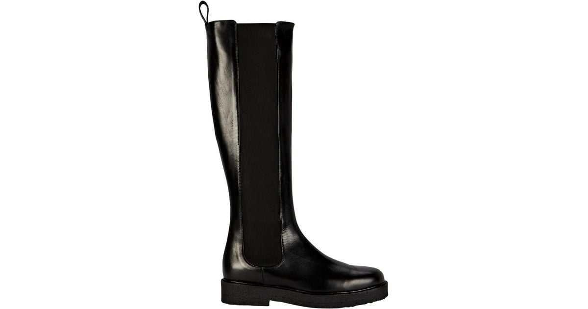 STAUD Palamino Tall Leather Chelsea Boots in Black | Lyst