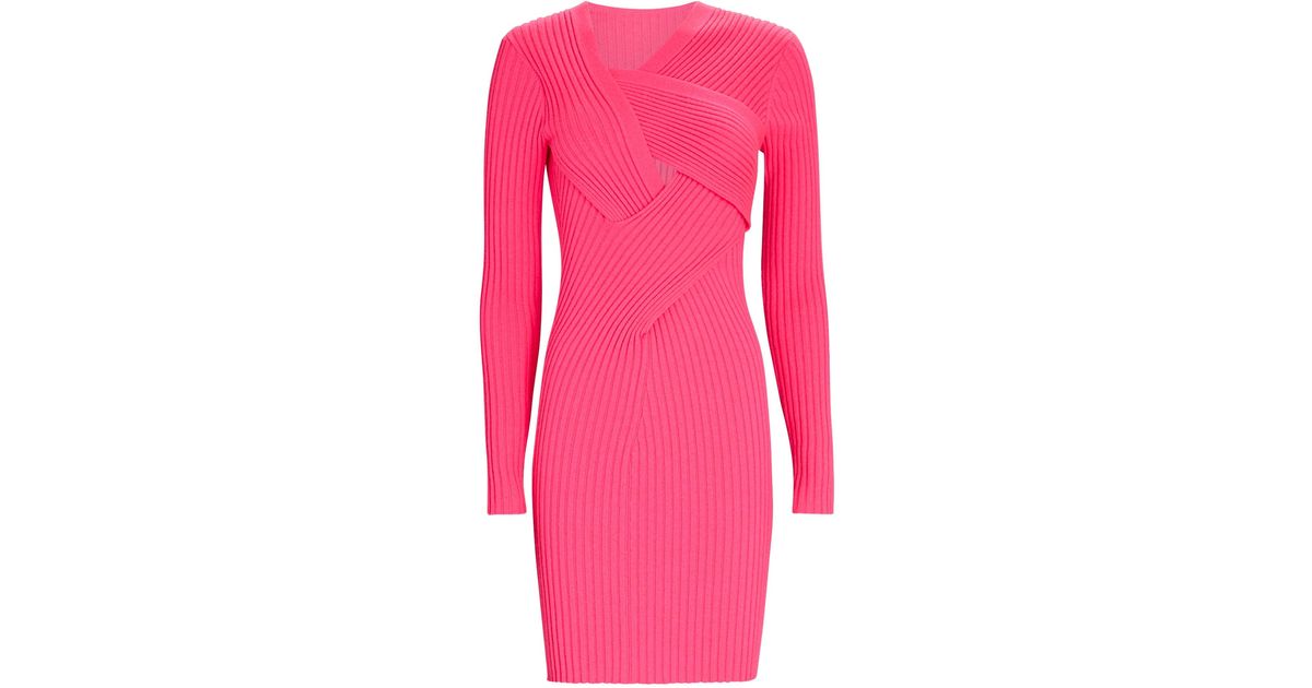 AKNVAS Dionne Cashmere Rib Knit Mini Dress in Pink | Lyst