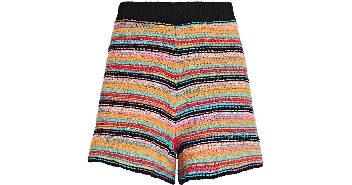 Alanui Take It Easy Striped Knit Shorts 