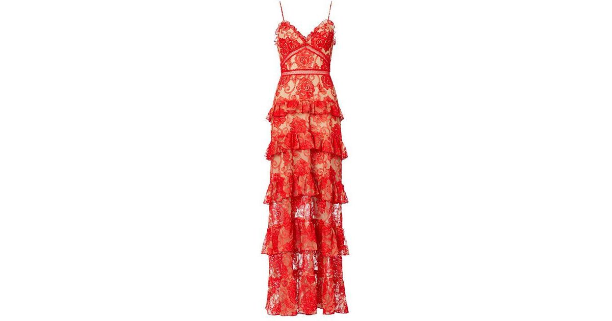 nicholas the label rosie lace tiered gown