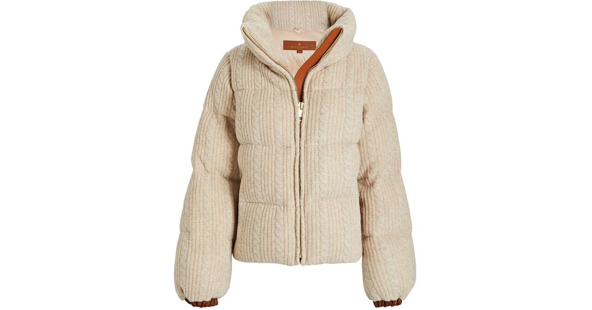 cable knit puffer jacket