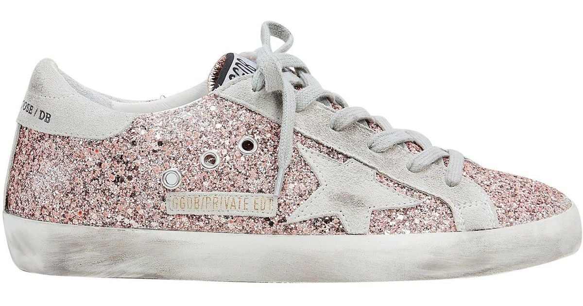 golden goose rose gold glitter