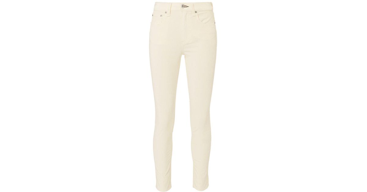 white velvet jeans