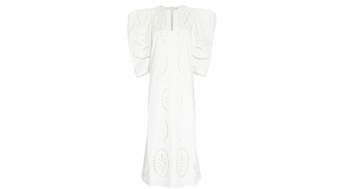 Sea Santos Cotton Eyelet Midi Dress in White | Lyst