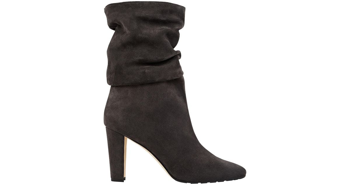 Manolo Blahnik Calasso 90 Suede Slouch Boots in Black | Lyst Canada