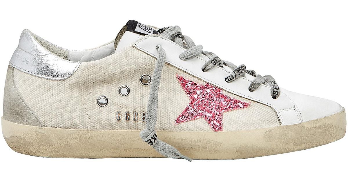 golden goose sneakers pink glitter star