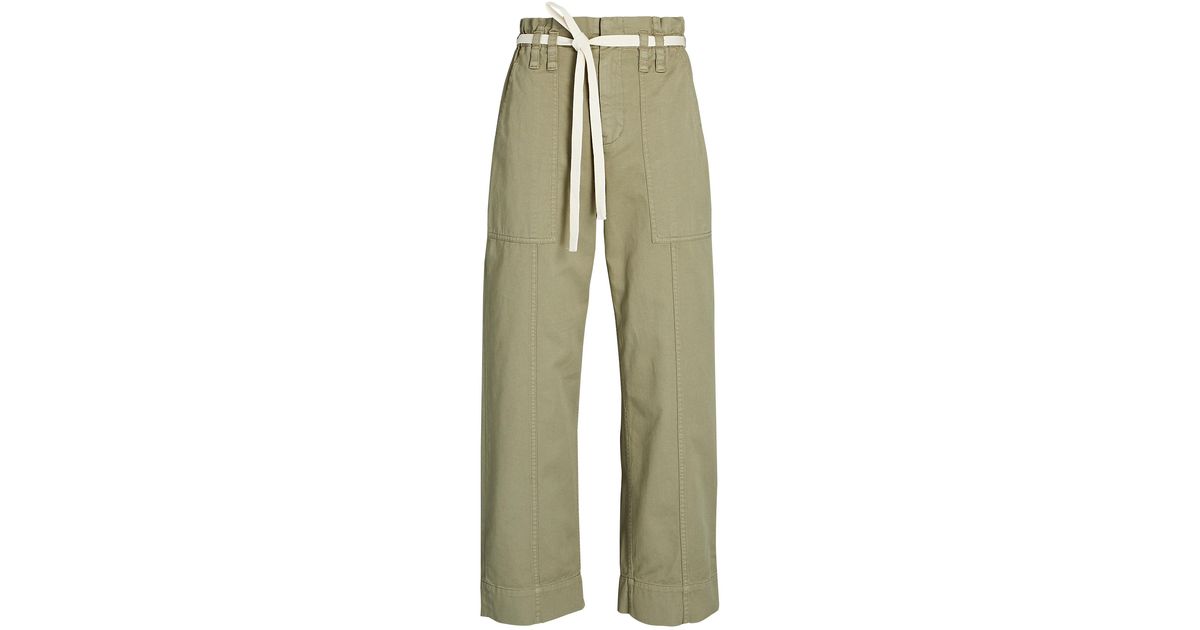 A.L.C. Augusta Belted Paperbag Cargo Pants in Green | Lyst