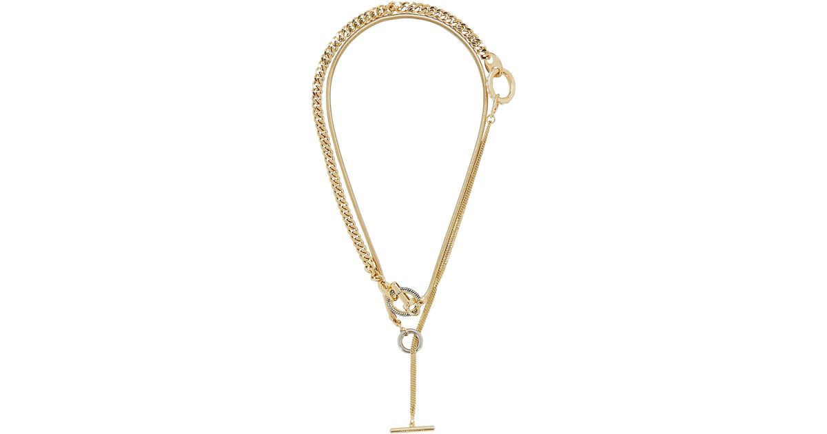 DEMARSON Athena Layered Convertible Toggle Necklace in Gold (Metallic ...