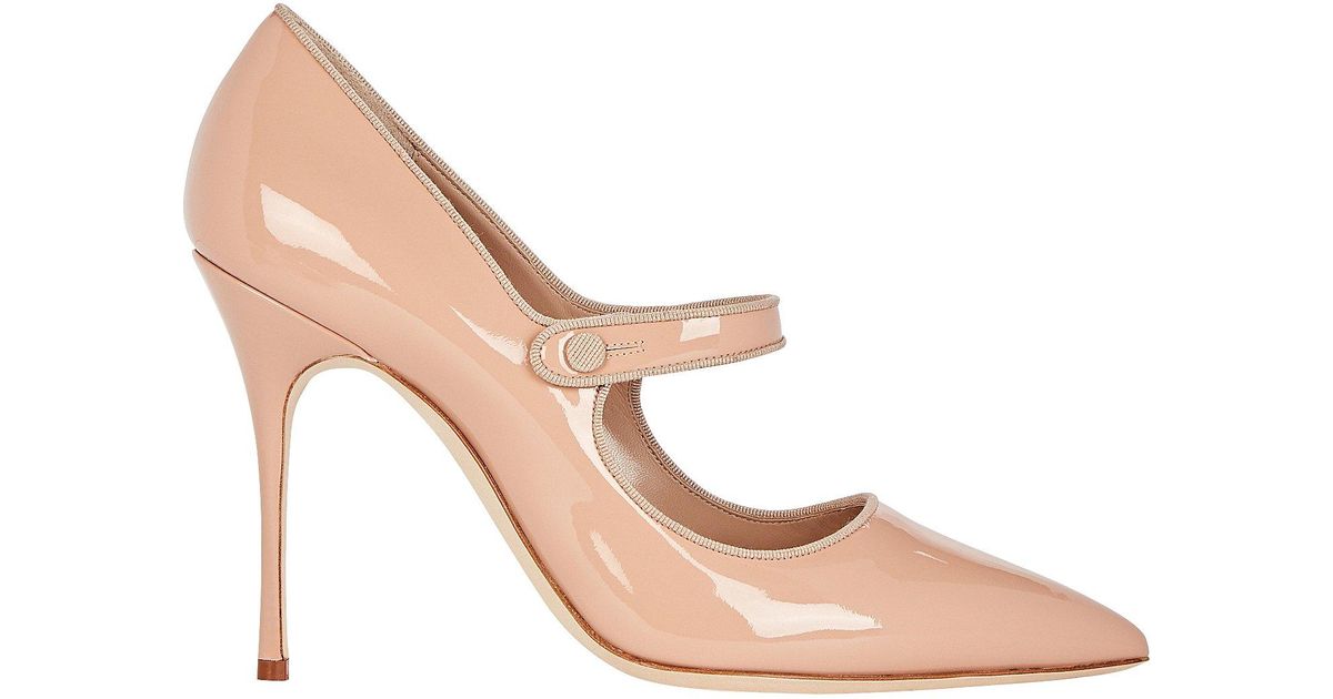 Manolo Blahnik Campari Patent Mary Jane Pumps in Natural Lyst Canada