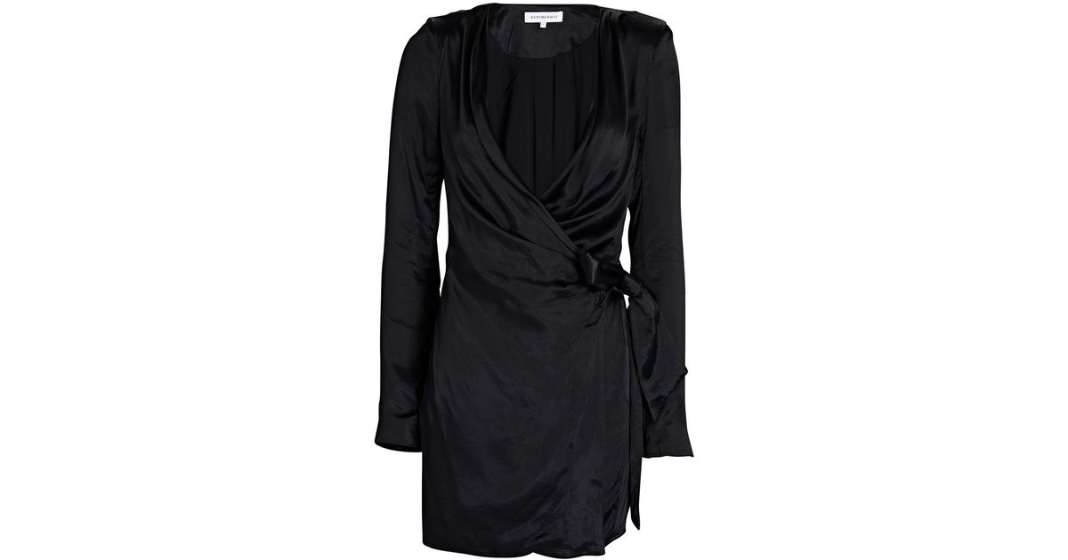 We Wore What Weworewhat Ruched Wrap Mini Dress in Black | Lyst