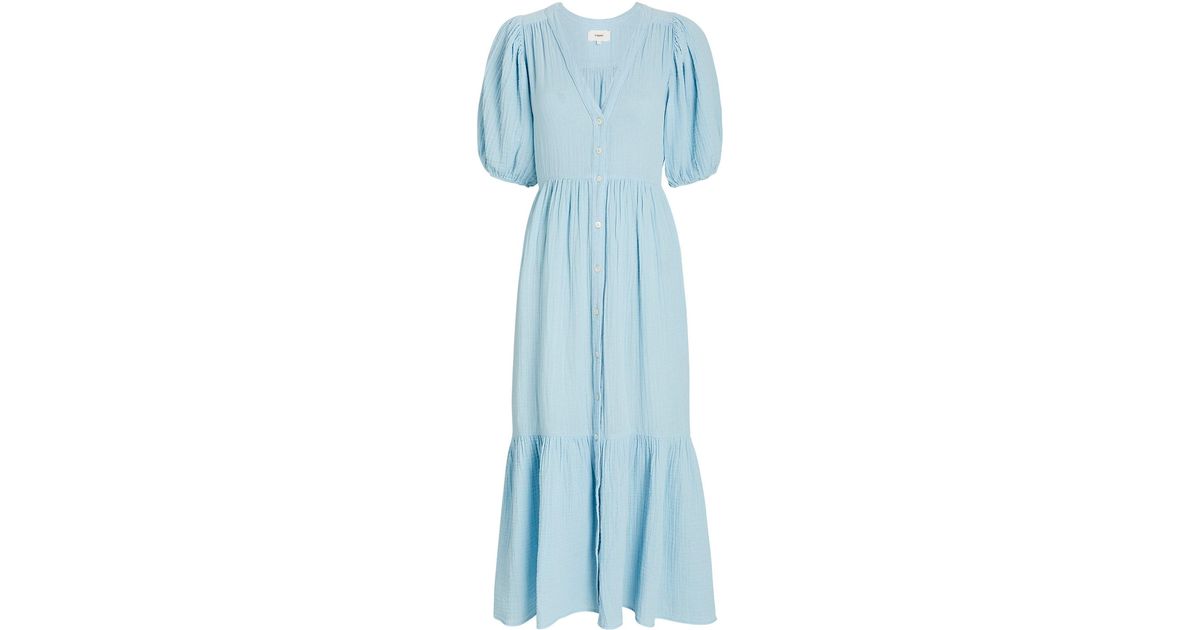 Xirena Lennox Cotton Gauze Midi Dress in Blue-lt (Blue) - Lyst
