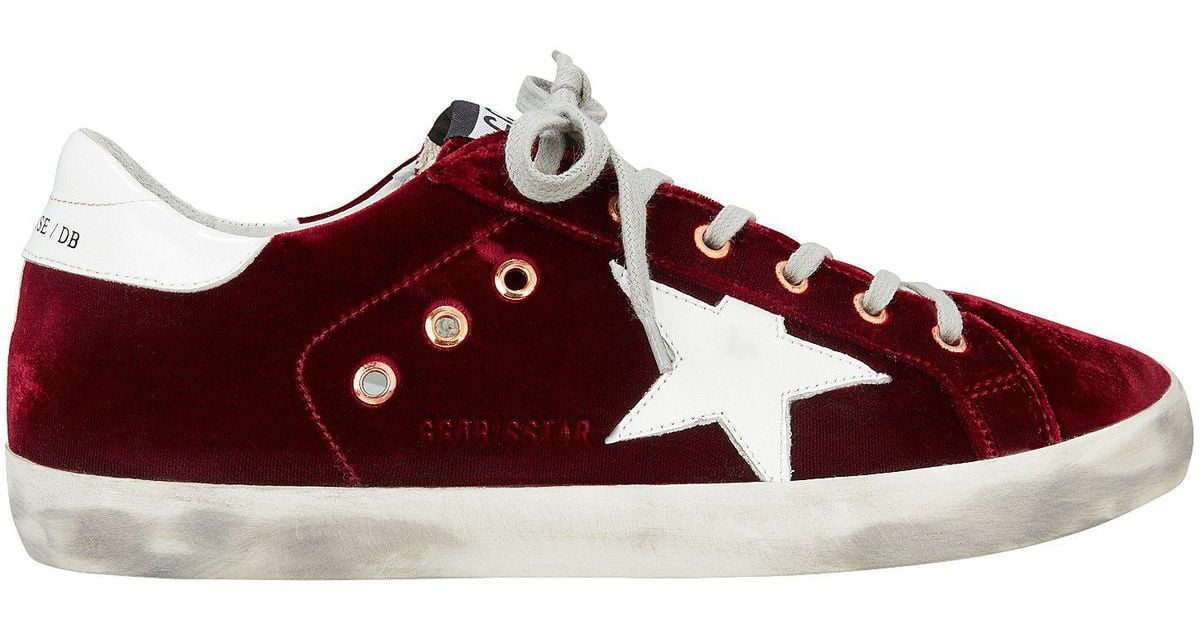 Golden Goose Superstar Red Velvet Low-top Sneakers | Lyst