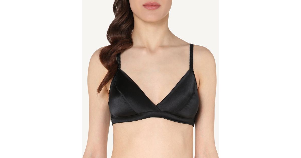 Intimissimi Emma Silk Triangle Bra in Black - Lyst