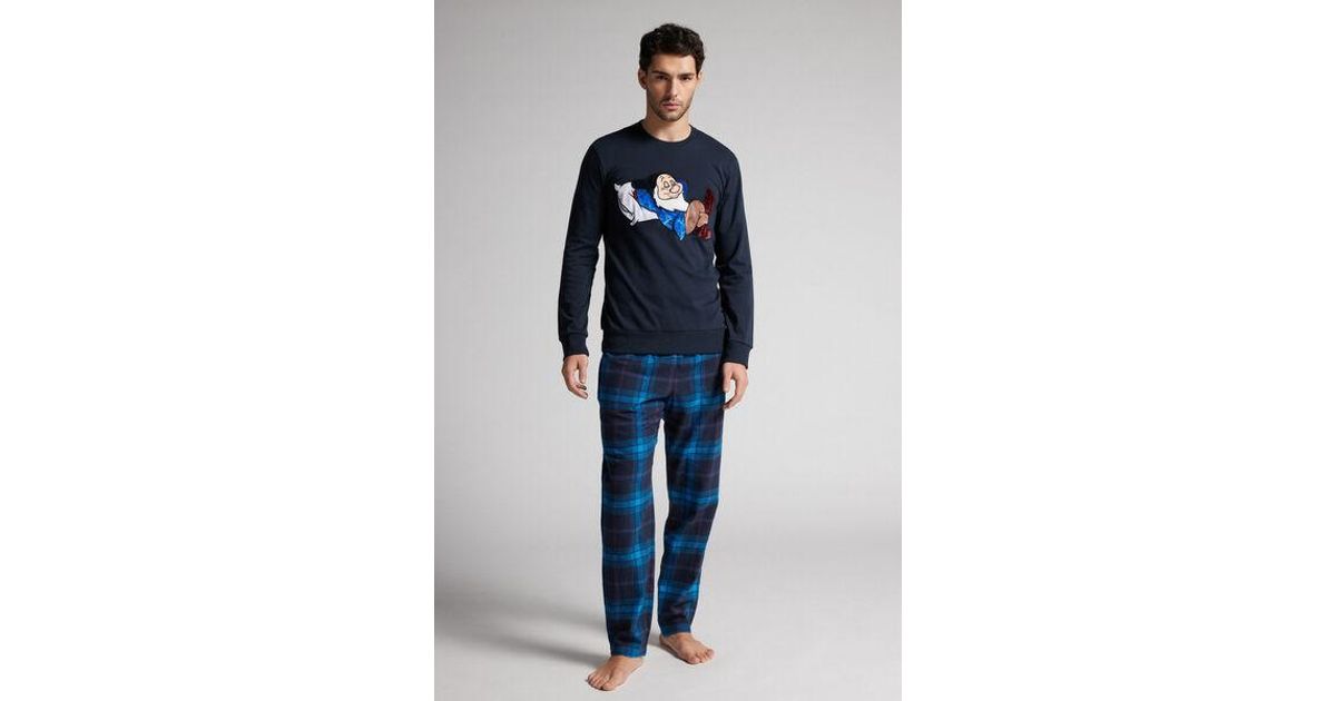 Pigiama Lungo ©Disney Pisolo in Cotone da Uomo di Intimissimi in Blu | Lyst