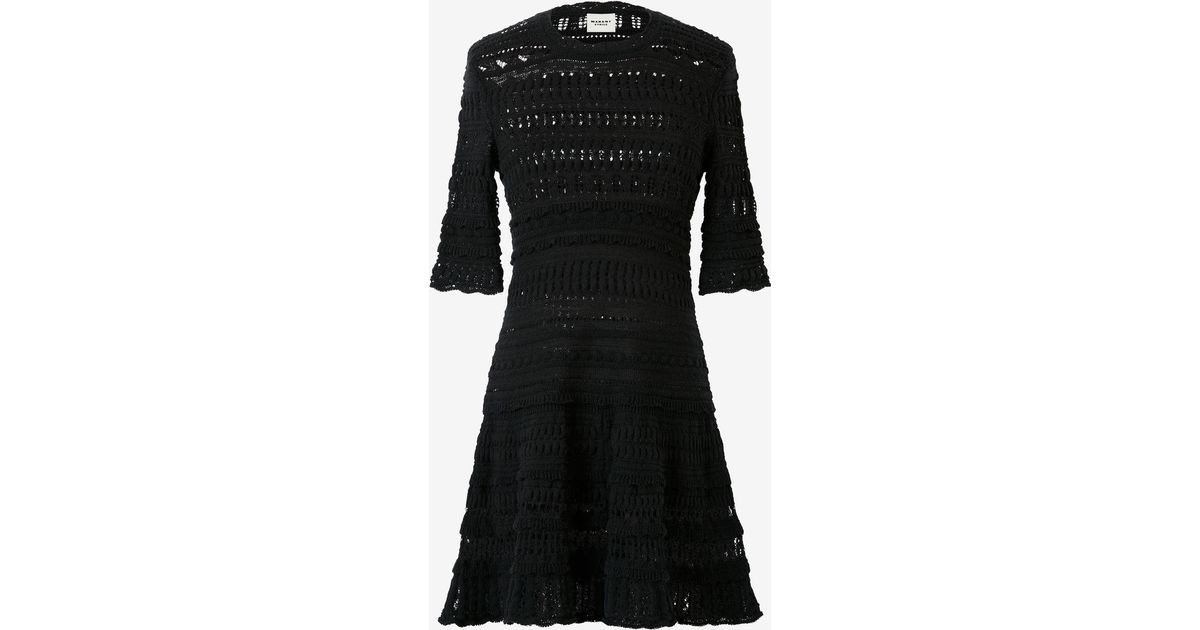 Isabel Marant Fauve Crochet Dress in Black |