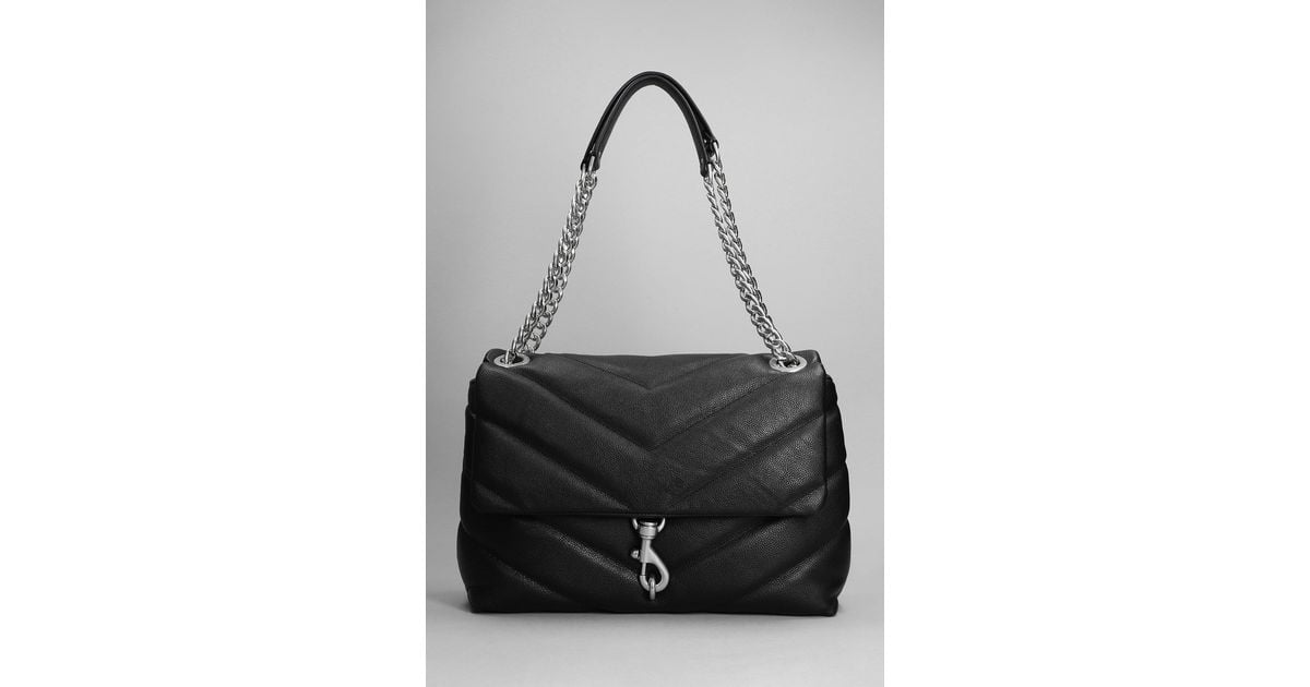 Rebecca Minkoff Edie Maxi Shoulder Bag In Black Leather Lyst