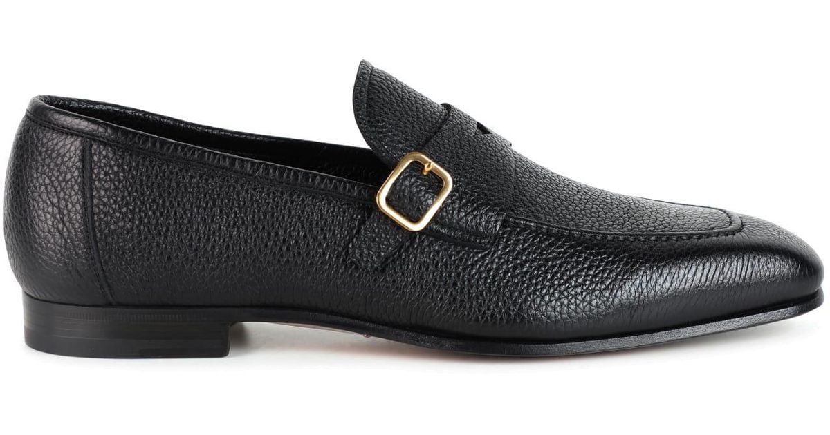Tom Ford Leather Buttery Large Grain Loafers in Black for Men | Lyst