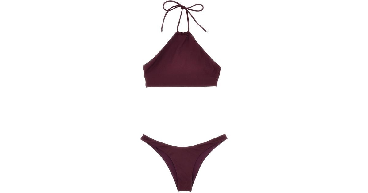 The Attico Lace-up Bikini Beachwear in Purple | Lyst