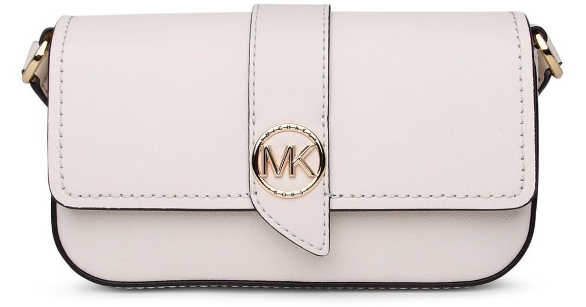 Michael Michael Kors Greenwich Small Leather Crossbody Bag In White