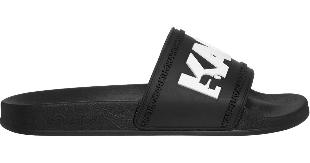 Karl Lagerfeld Kondo Karl Logo Slides in Black for Men | Lyst