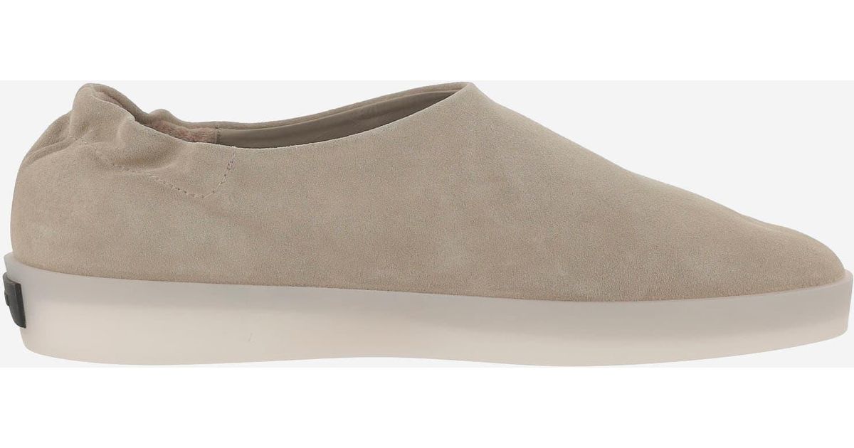 フラットシューズ Fear Of God Suede Mules With Round Toe And Aesthetic Fear Of God Suede Mules With Round Toe And Aesthetic in Gray