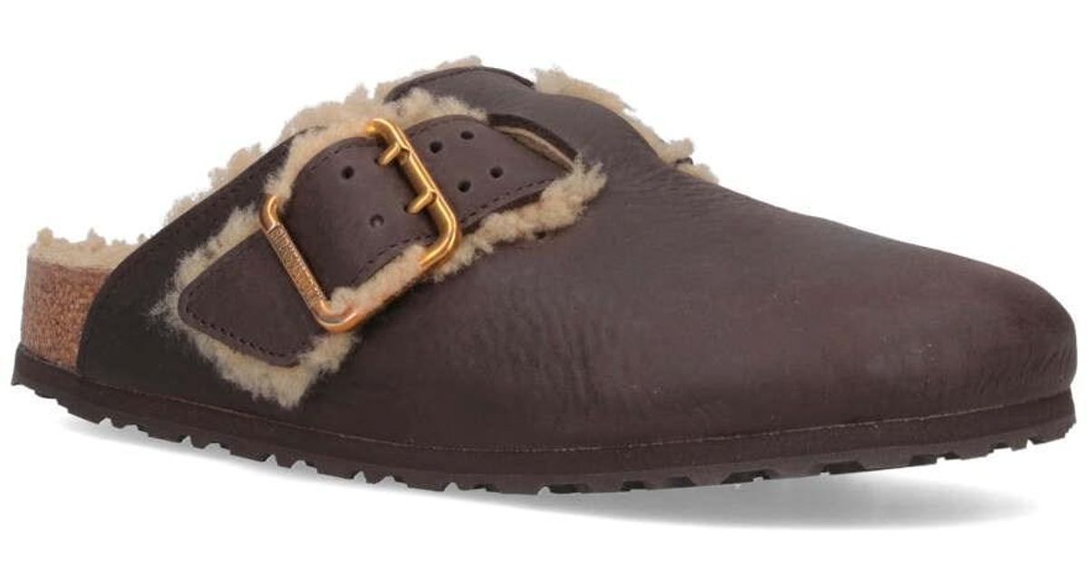 birkenstock boston wool lined mules