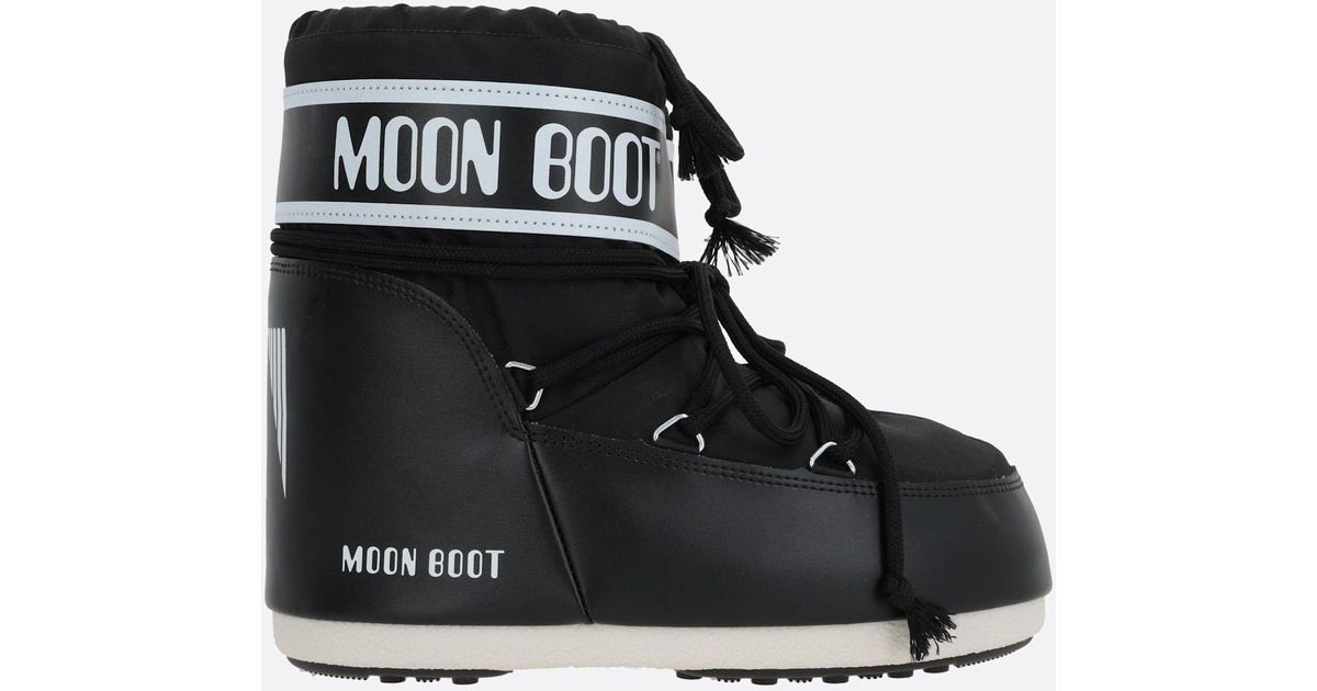 Moon Boot Icon Nylon Low-Top Snow Boots in Black | Lyst