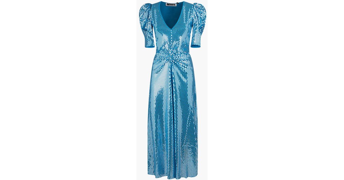 ROTATE BIRGER CHRISTENSEN Synthetic Sierina Sequins Midi Dress in Blue | Lyst