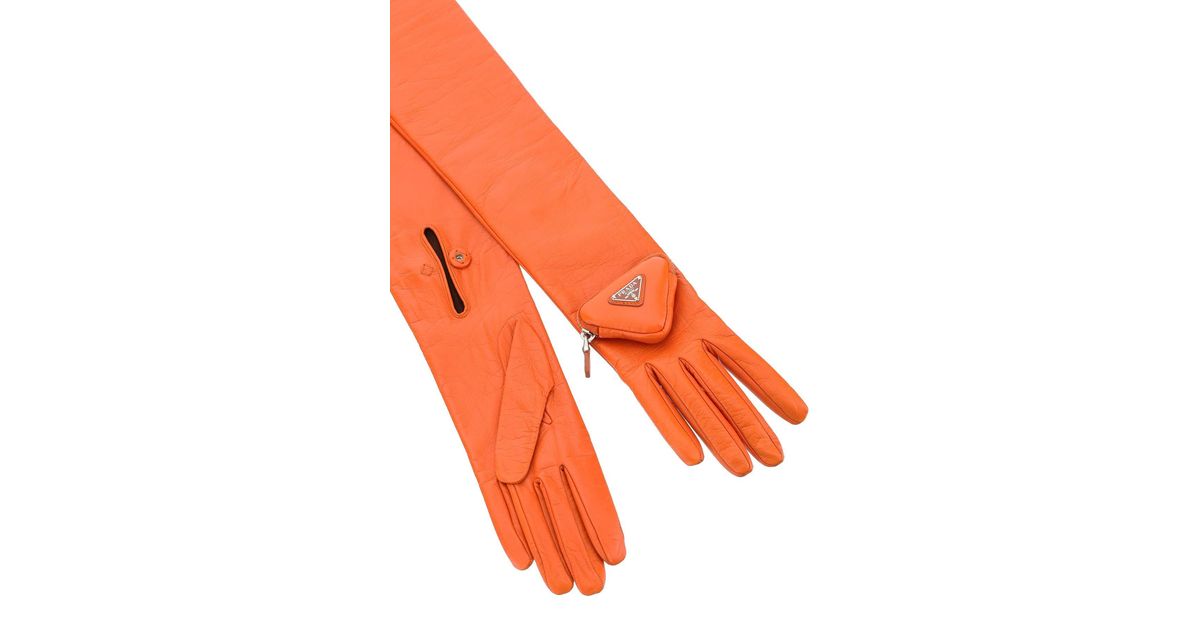 【送料&関税込】Prada Triangle-logo Zipped Pouch Long Gloves Prada Triangle-logo Zipped Pouch Long Gloves | italist