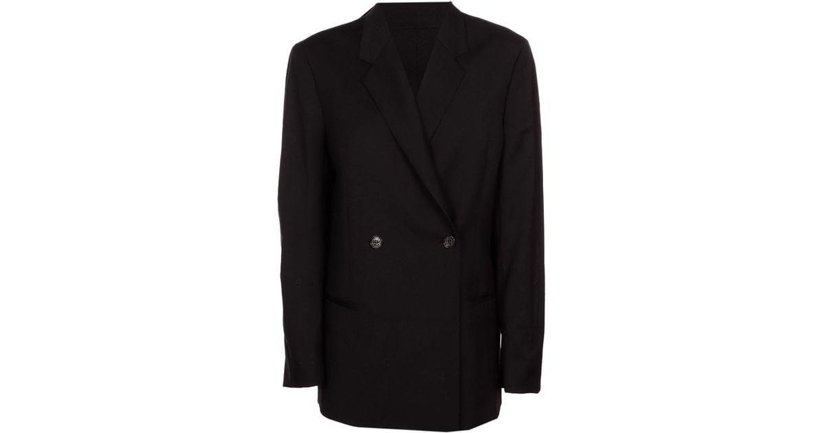 Totême Double-breasted Vent Blazer in Black | Lyst