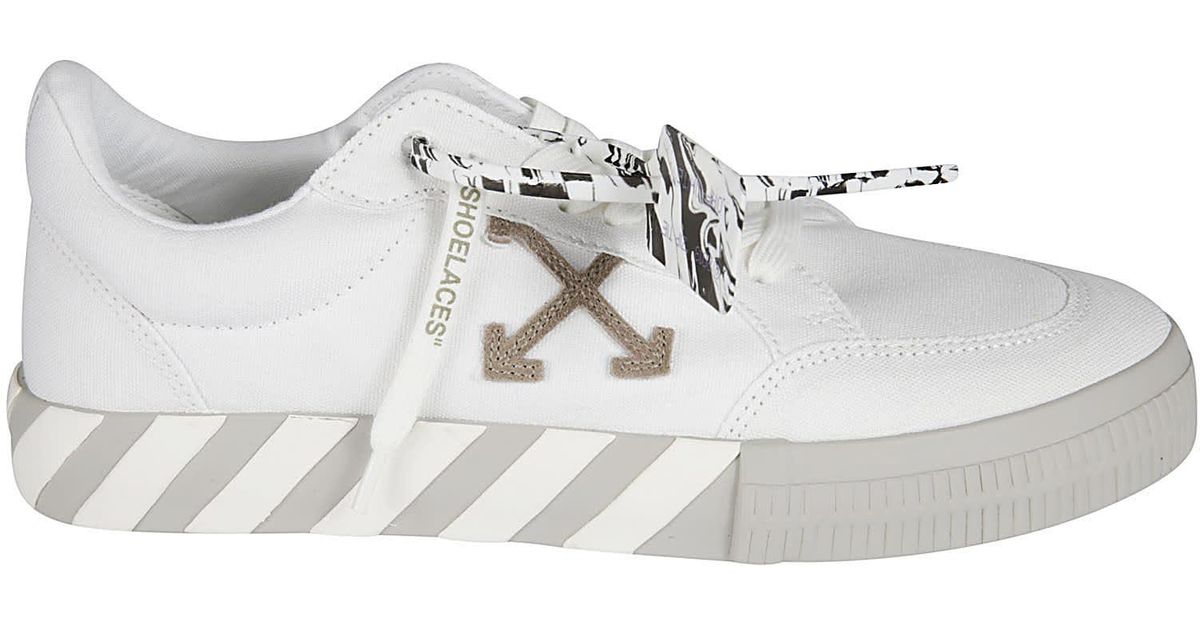 Off-White c/o Virgil Abloh Low Vulcanized Eco Canvas Sneakers in White ...