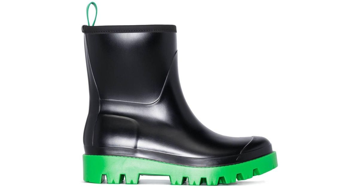 Gia Rubber Boots With Green Sole in Black Lyst