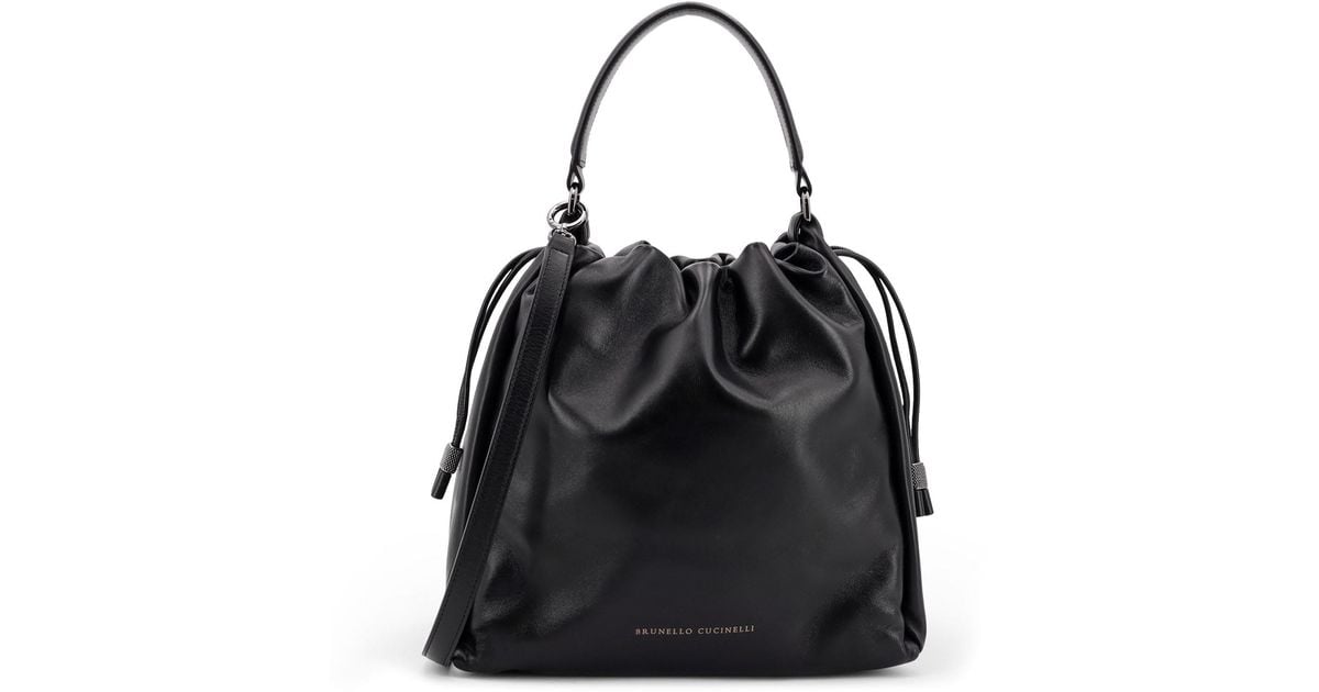 ハンドバッグ Brunello Cucinelli Mellow Bucket Leather Handbag With Monili Brunello Cucinelli Mellow Bucket Bag | Brown | FARFETCH