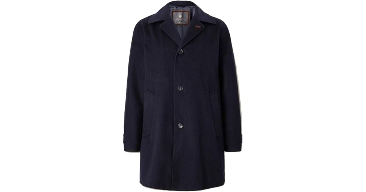 Loro Piana Nordend Coat With Buttons in Blue for Men | Lyst