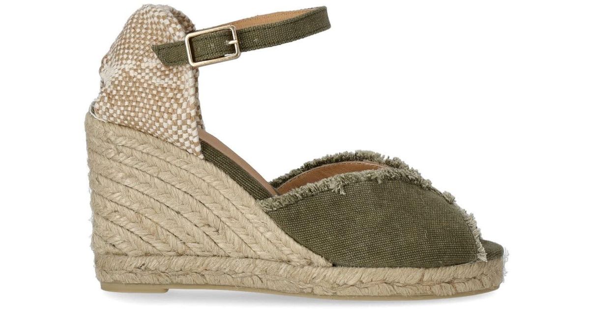 Castañer Betina Olive Green Espadrille With Wedge in Metallic Lyst