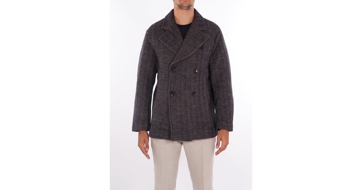 Etro Cappotto Peacoat-maglia Coat for Men | Lyst