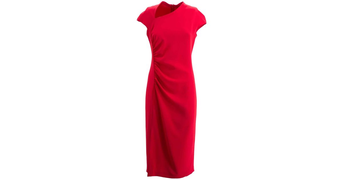 Max Mara Studio Long Cady Dress in Red | Lyst