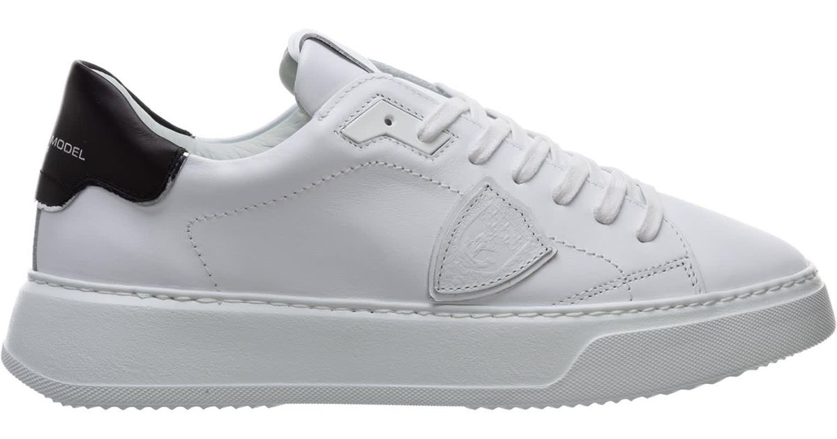 Philippe Model Temple Leather Sneakers in White for Men | Lyst
