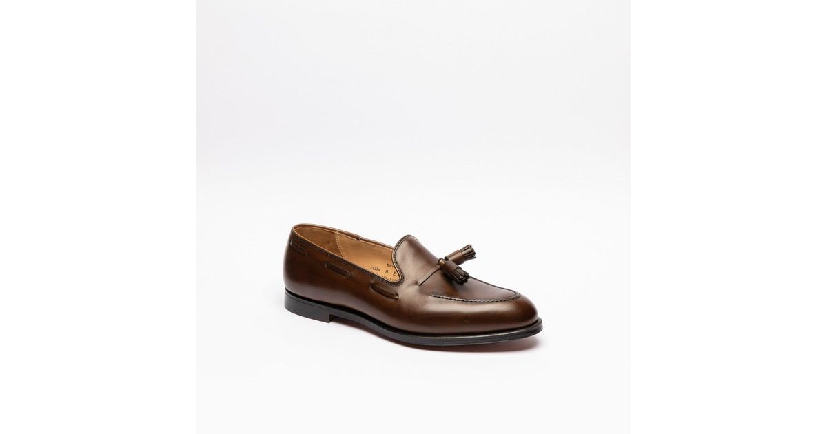 Crockett & Jones Cavendish 2 Dark Brown Burnished Tassel Loafer for Men