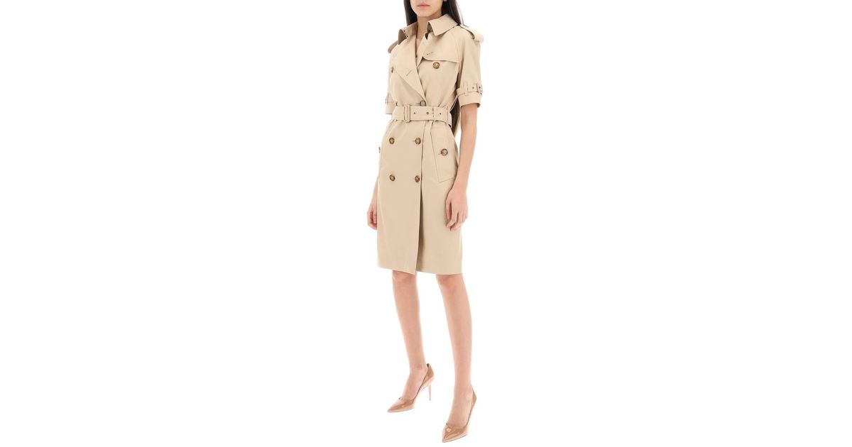 Burberry Short Sleeve Trench Coat in Natural | Lyst