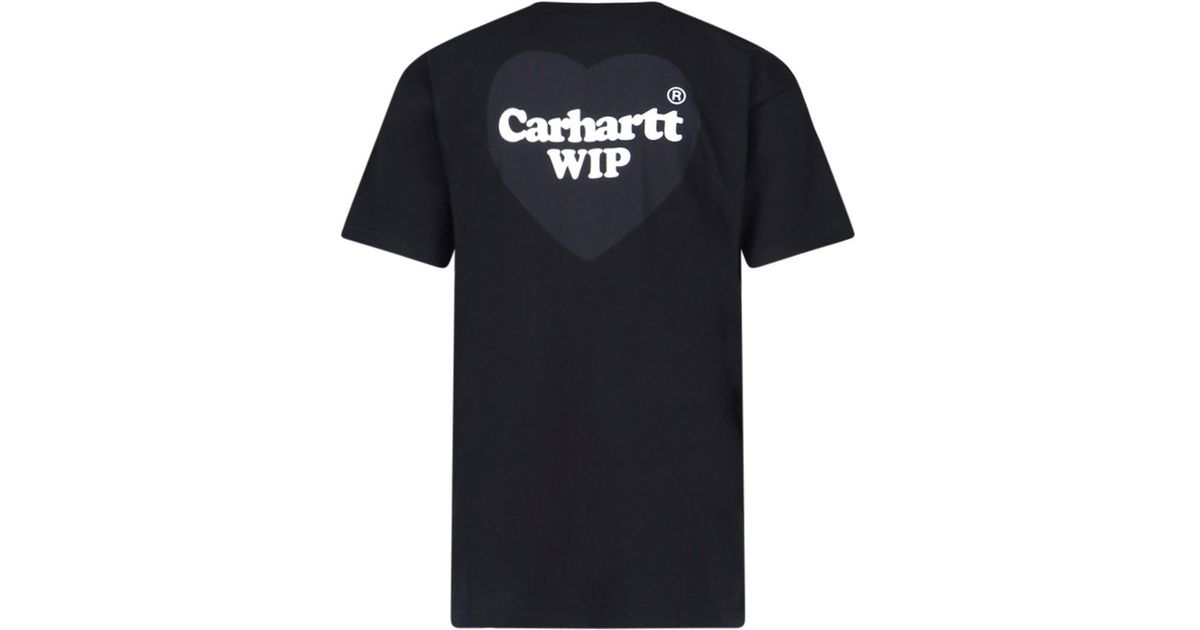 Carhartt T-shirt S/s Double Heart in Black for Men | Lyst