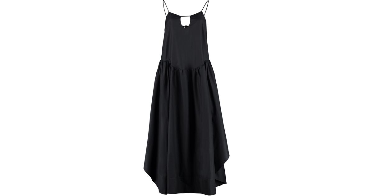 Khaite Norelle Cotton Long Dress in Black | Lyst