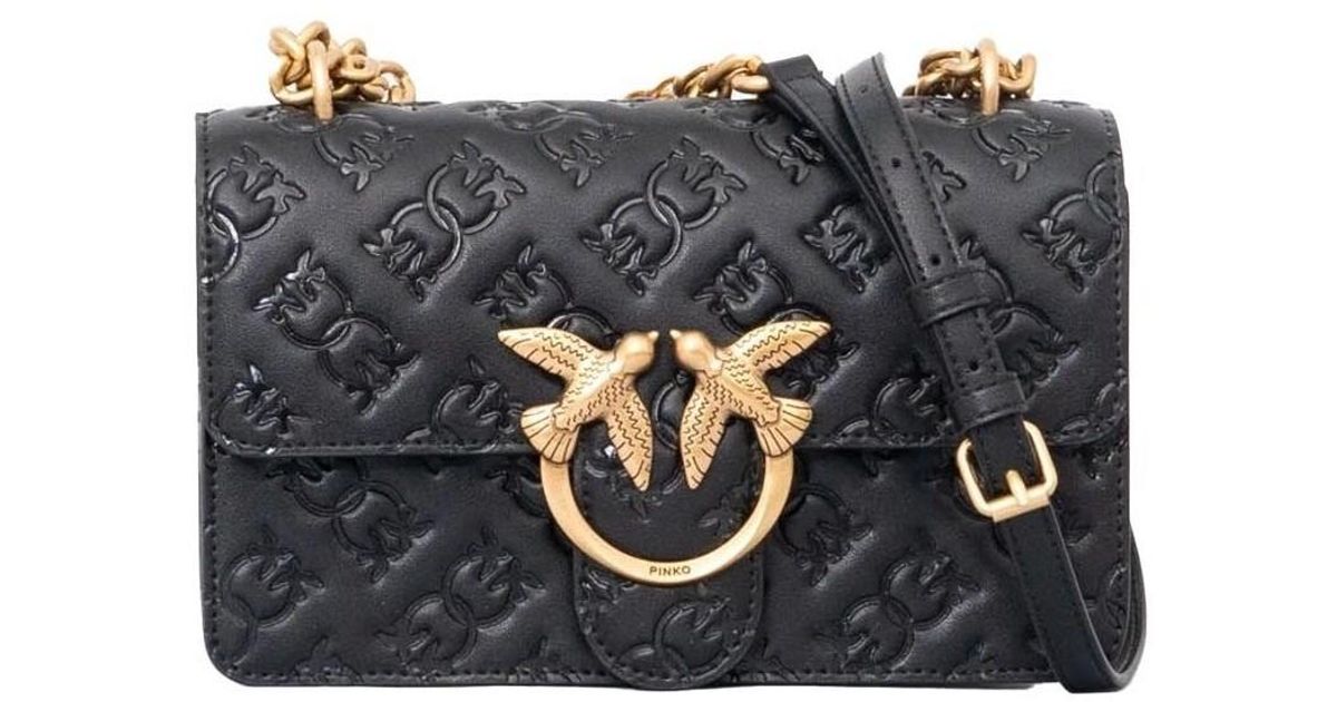 Pinko Love One Mini Dc Calf Leather in Black Pinko Love One Mini Dc Calf Leather in Black