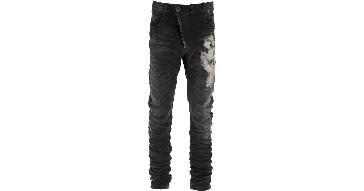 Boris Bidjan Saberi Handcrafted Acid-dyed Denim Jeans in Black for Men ...