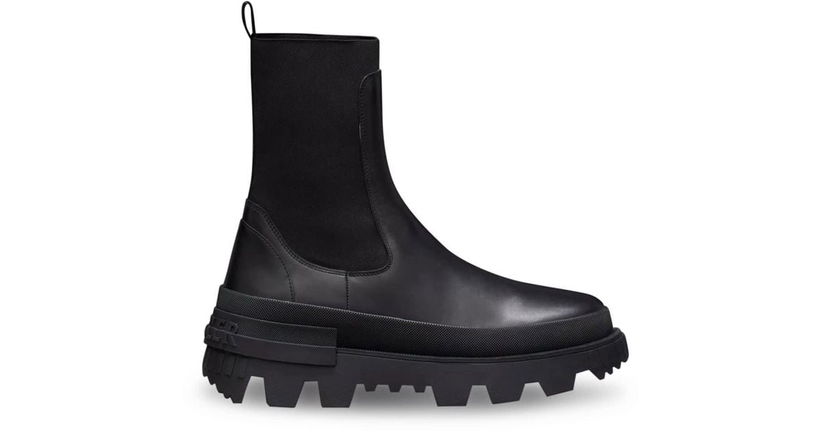 Moncler Leather Neue Chelsea Ankle Boots in Black for Men - Save 44% | Lyst