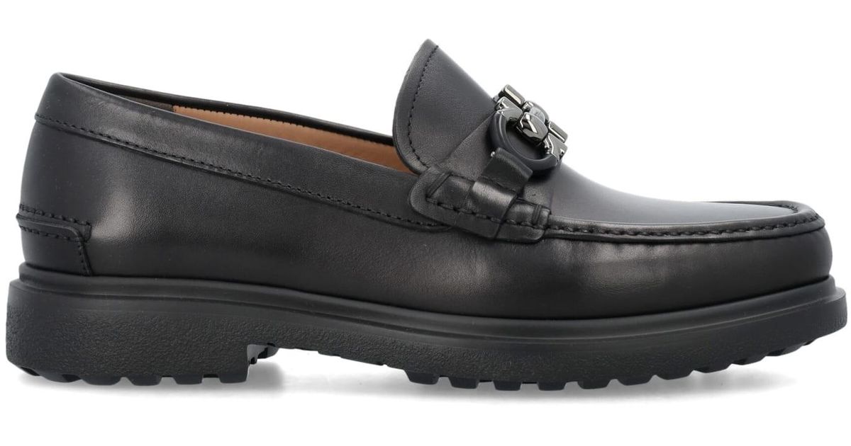 Ferragamo Gancini Mocassin in Black for Men | Lyst