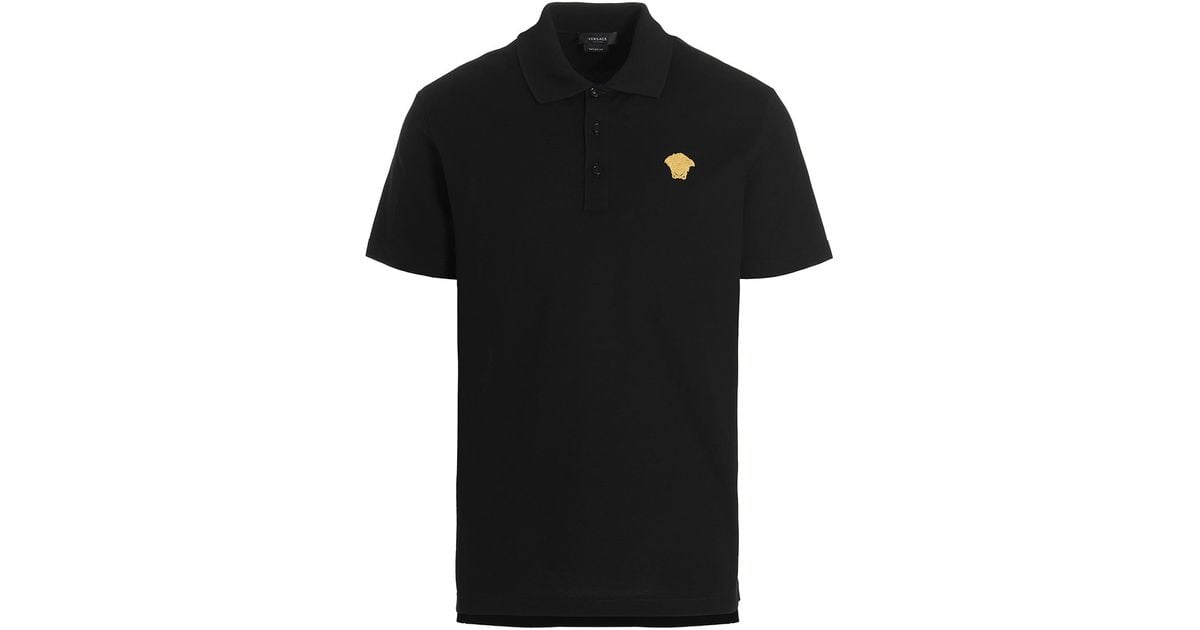 Versace embroidered medusa polo shirt Clearance