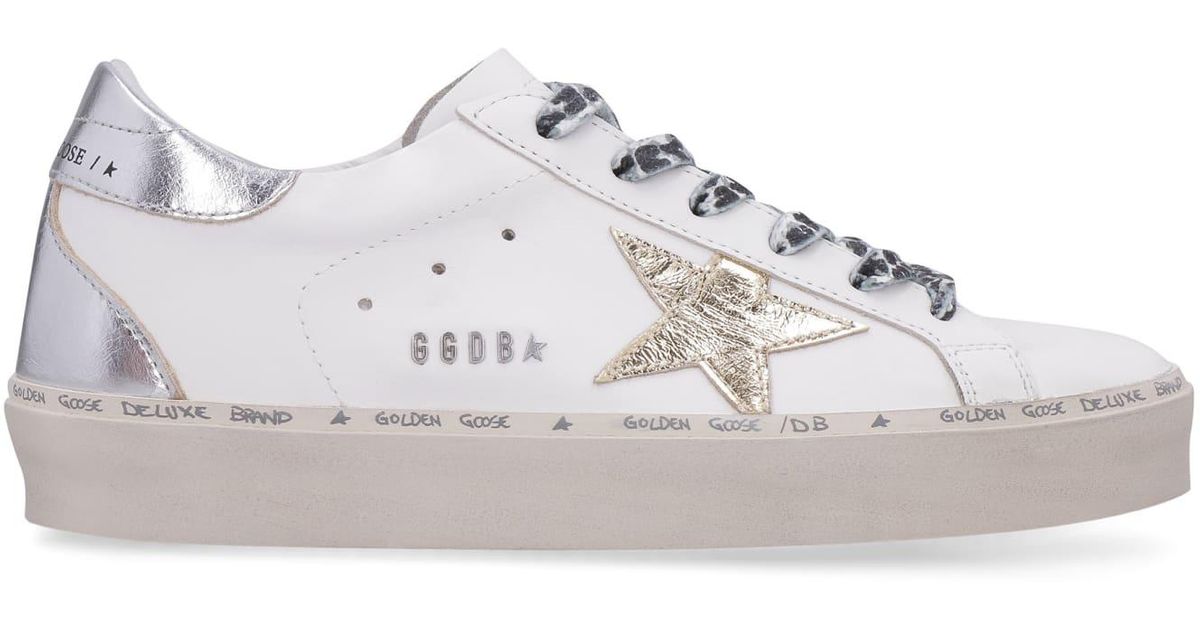 Golden Goose Hi Star Leather Sneakers in White | Lyst