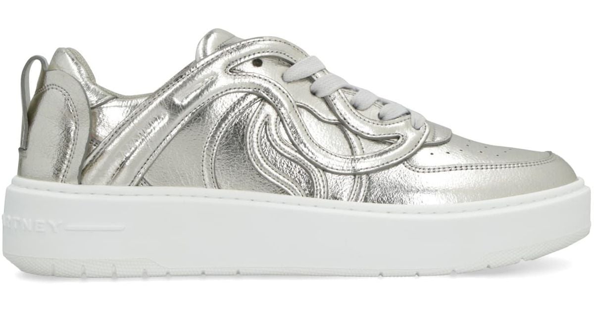 Stella McCartney S Wave 1 Low-top Sneakers in Silver (White) | Lyst